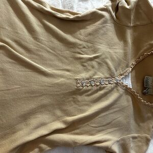 Classic Elements Beige Ribbed Top